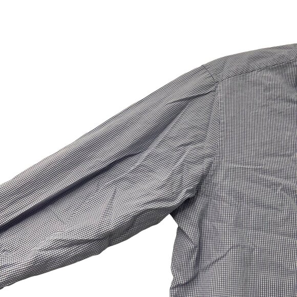 Sid Mashburn Mens Blue Grid Pattern Long Sleeve Button Shirt Size 34 - Picture 2 of 8